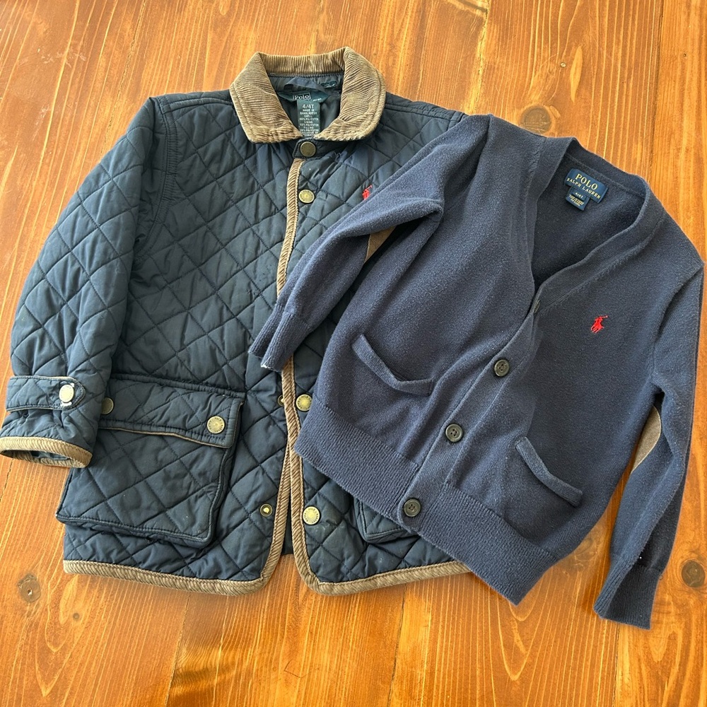 Worn/ Polo Ralph Lauren Sweater/Puffer Jacket 🧥